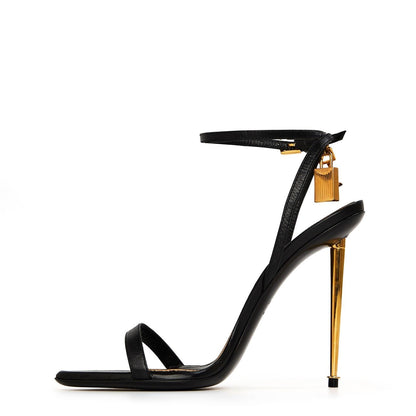  Women's Padlock Heels Black