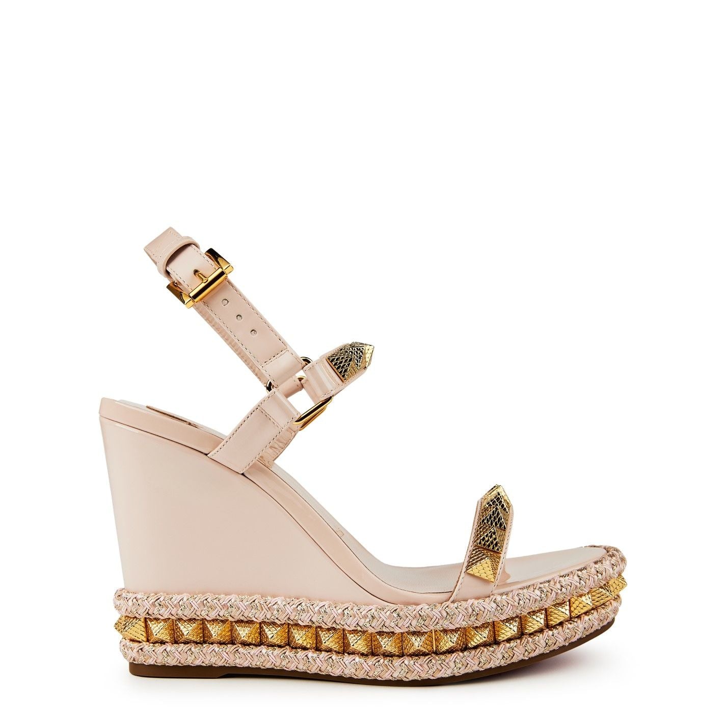 Women's Pyraclou Leather Espadrilles 110mm Leche Gold