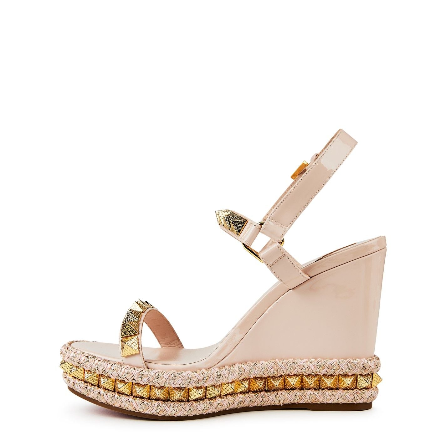  Women's Pyraclou Leather Espadrilles 110mm Leche Gold