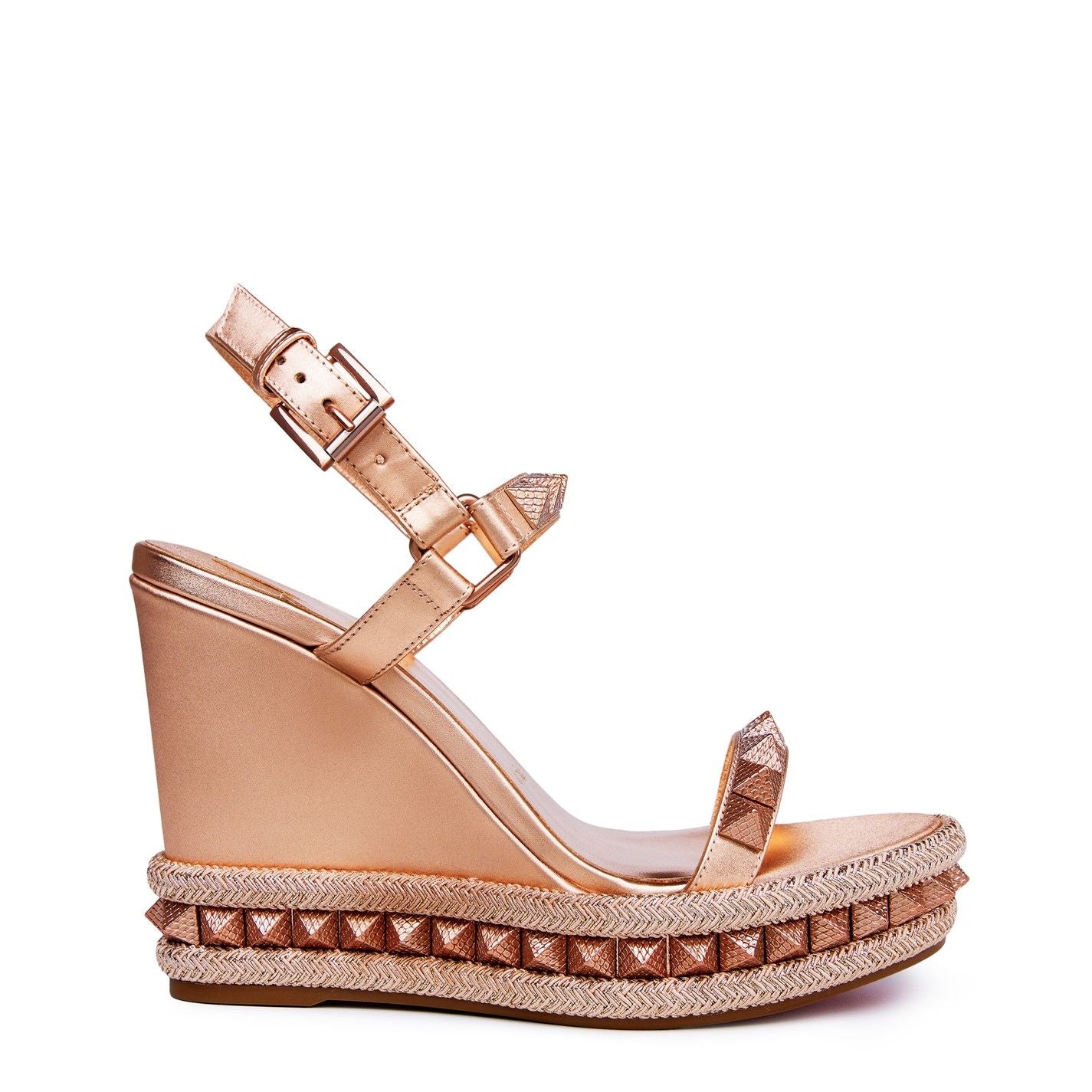  Women's Pyraclou Leather Espadrilles 110mm Leche Leche