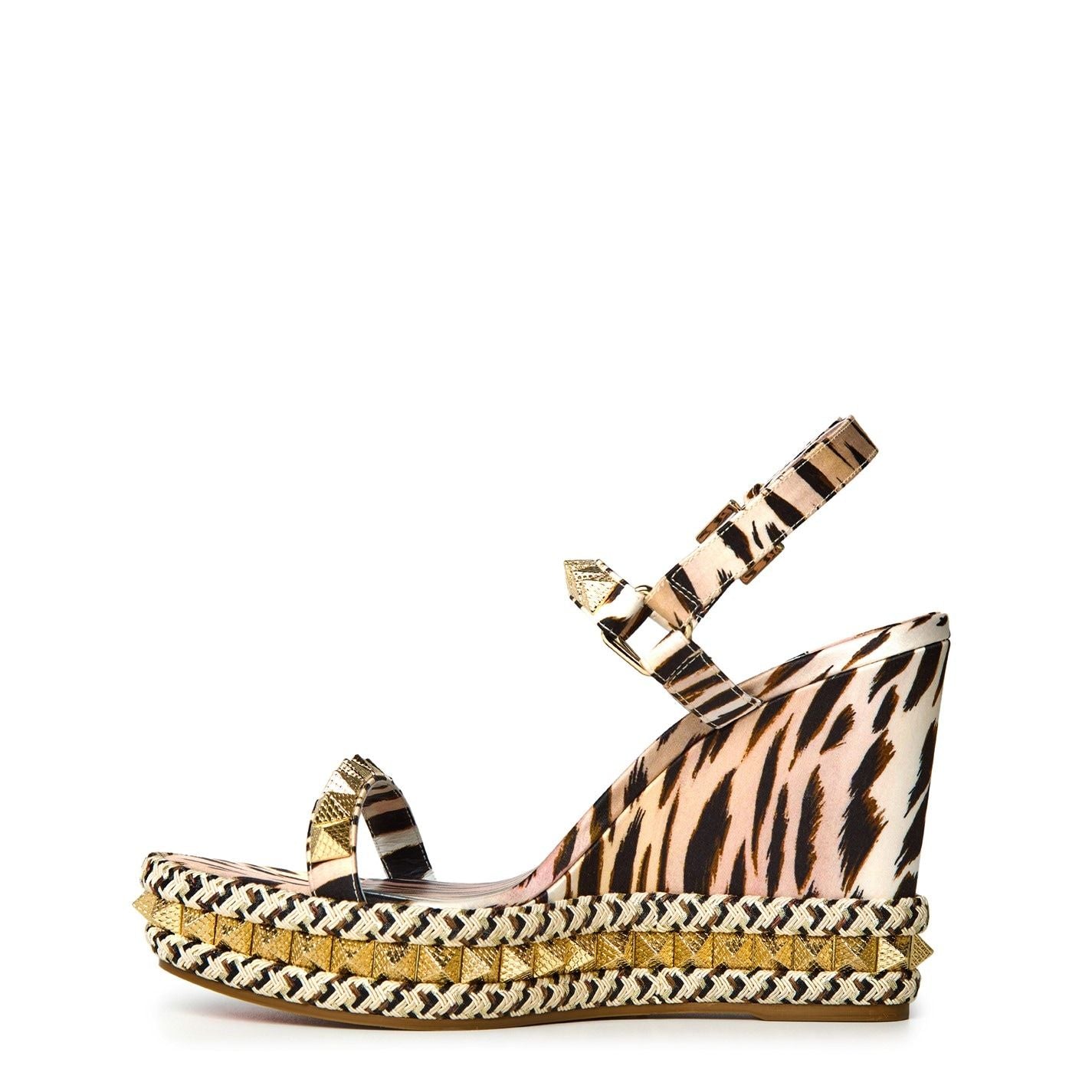  Women's Pyraclou Leather Espadrilles 110mm Vintage Rose