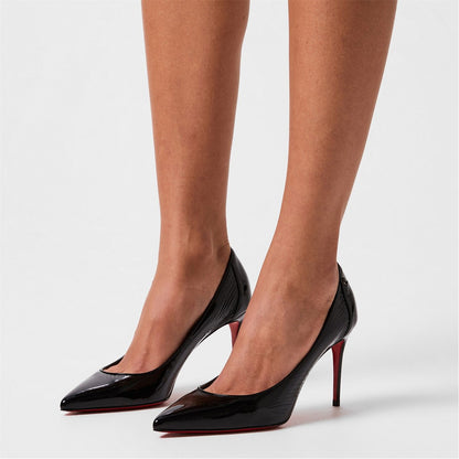  Women's Sporty Kate Leather Pumps 85mm Black Black