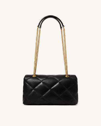 Jw Pei Valerie Puffy Bar Lock Shoulder Bag Black