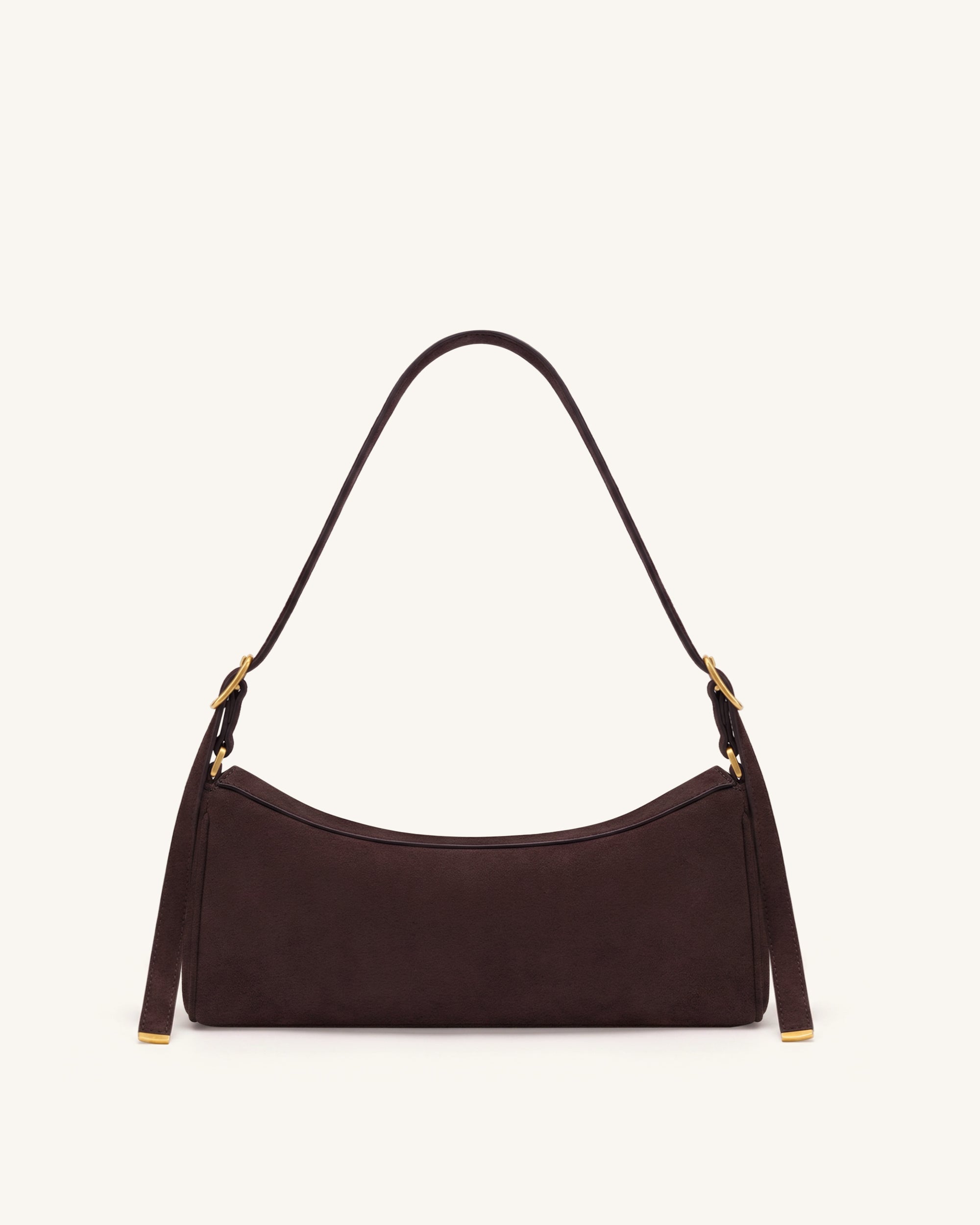 Jw Pei Elowen Faux Suede East West Shoulder Bag Dark Brown