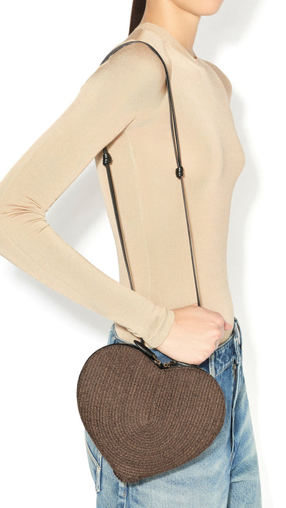 Alaïa Le Cœur Bag In Paper Straw