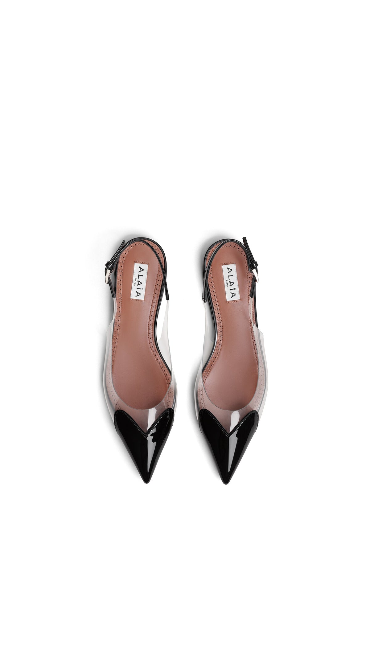 Alaïa Le Cœur Flat Slingbacks In Patent Calfskin