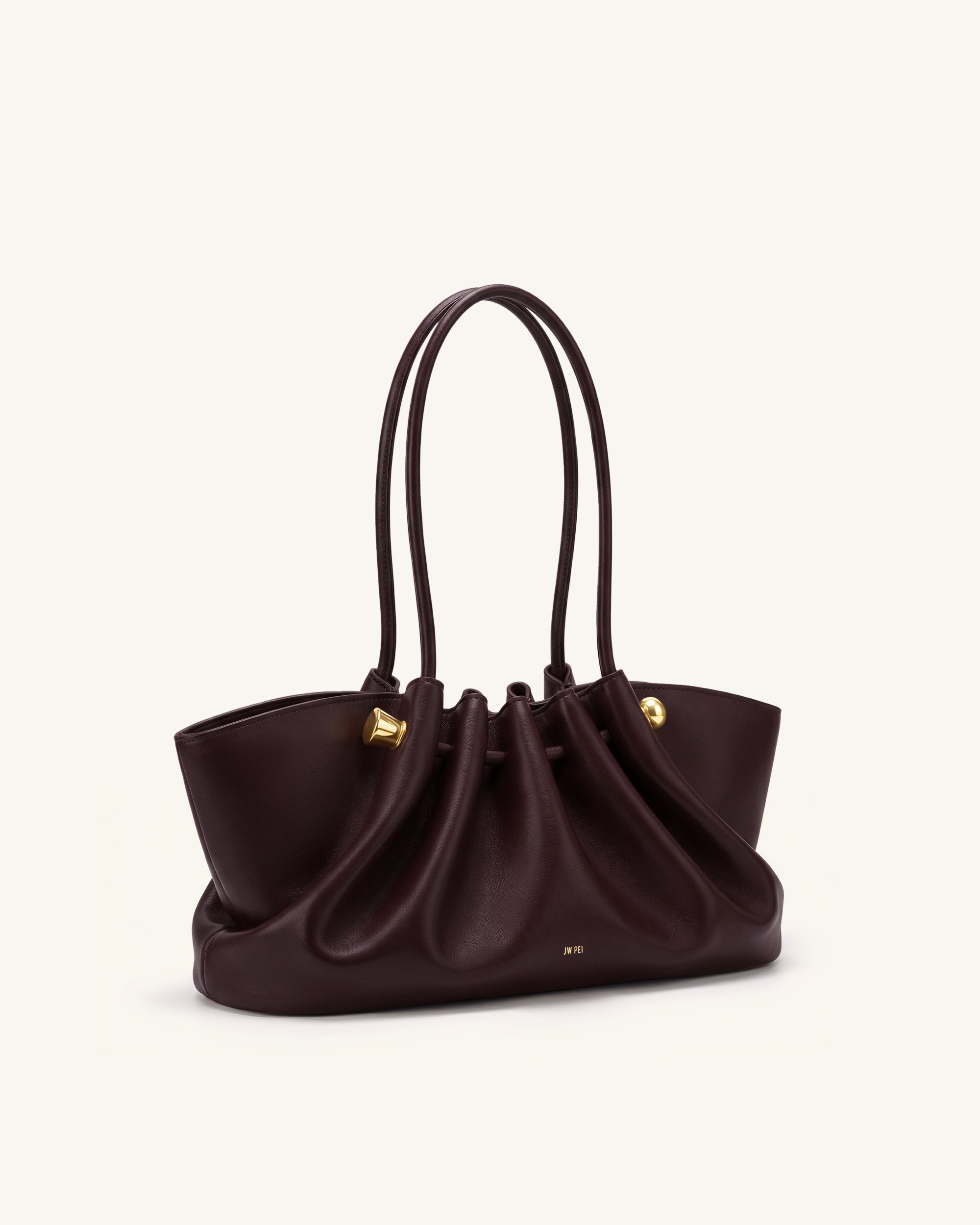 Jw Pei Naomi Gathered Long Handle Shoulder Bag Deep Burgundy