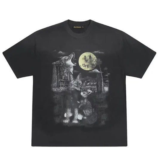 drew house full moon ss tee faded Black