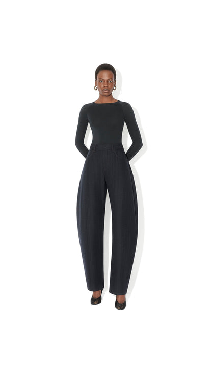 Alaïa Round Wool Denim Pants