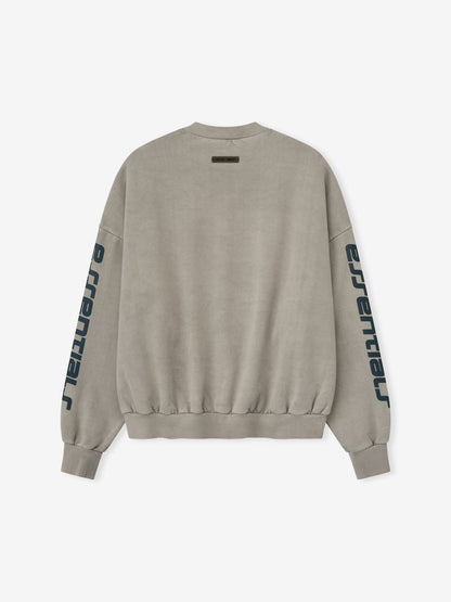 Essentials Heavy Fleece Cropped Relaxed Sweatshirt Smoke Grey