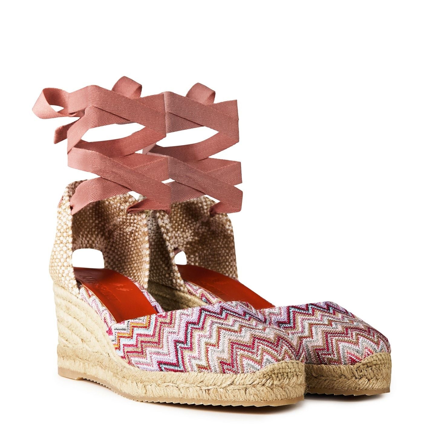  Zigzag-Woven Espadrilles Wave Lurex