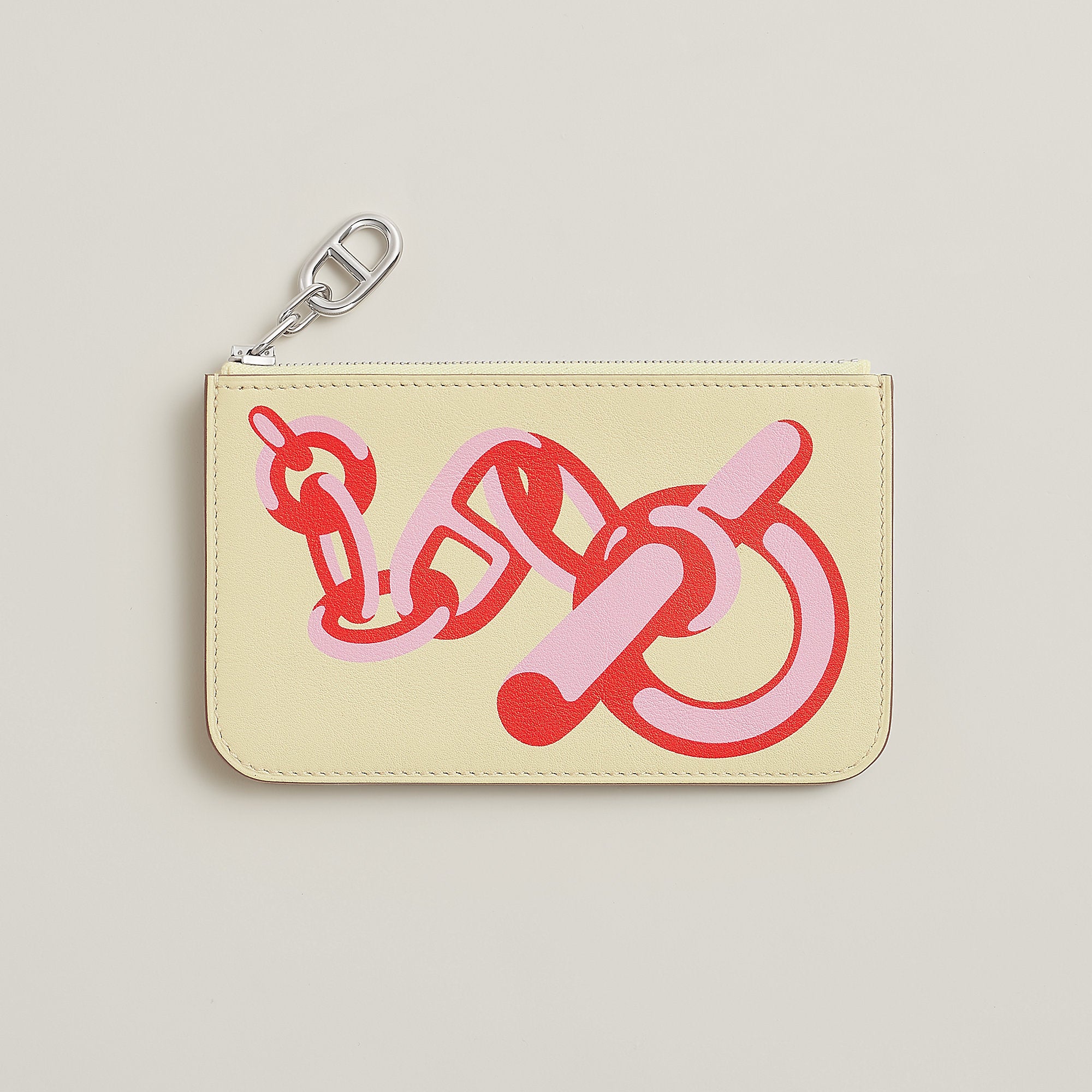  Hermes Zipengo Chaine D'Ancre Card Holder Jaune Milton