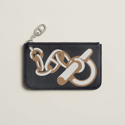  Hermes Zipengo Chaine D'Ancre Card Holder Bton