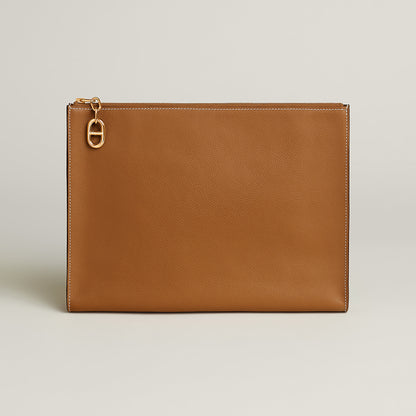  Hermes Zipengo Chaine D'Ancre Gm Pouch Gold