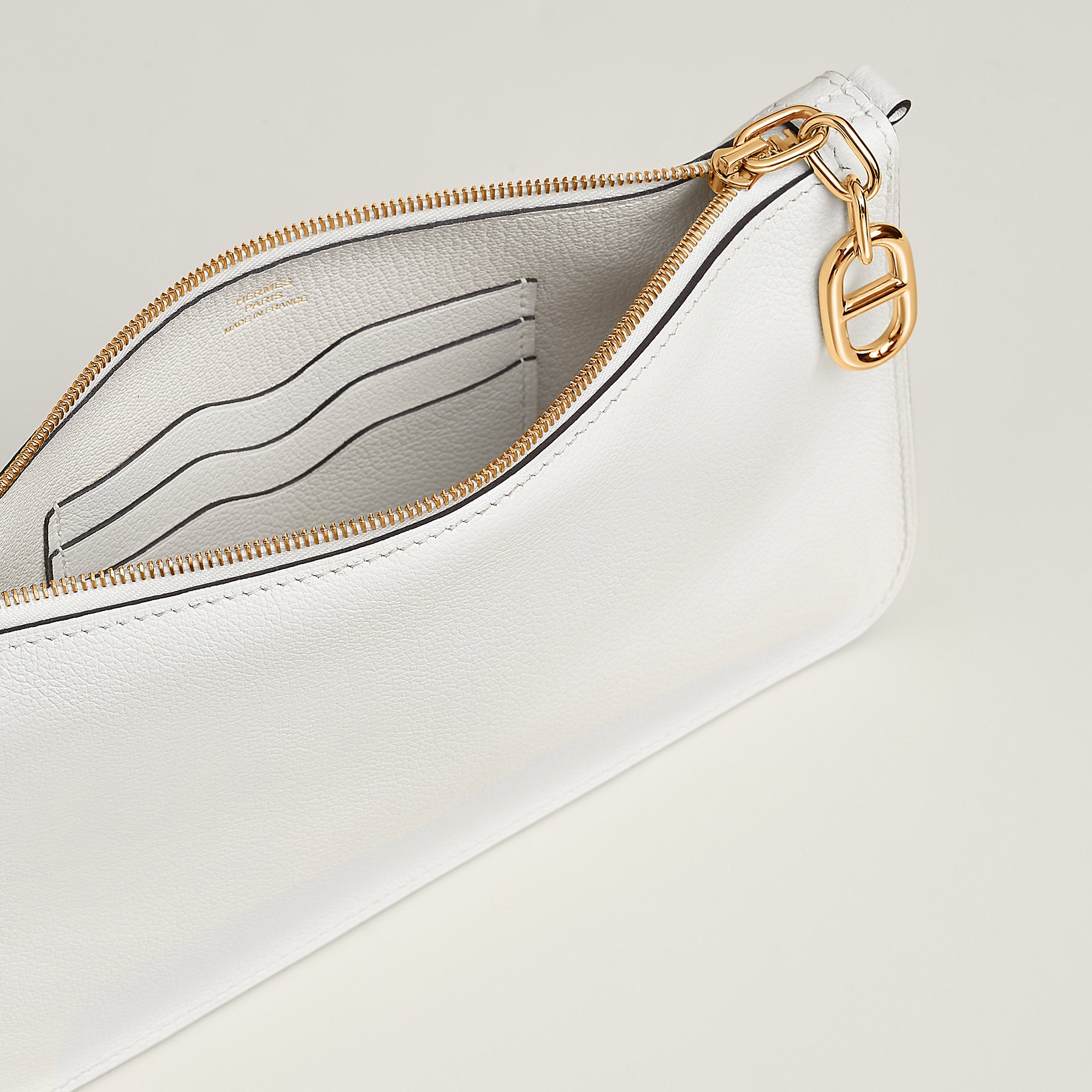  Hermes Zipengo Chaine D'Ancre To Go Pouch New White