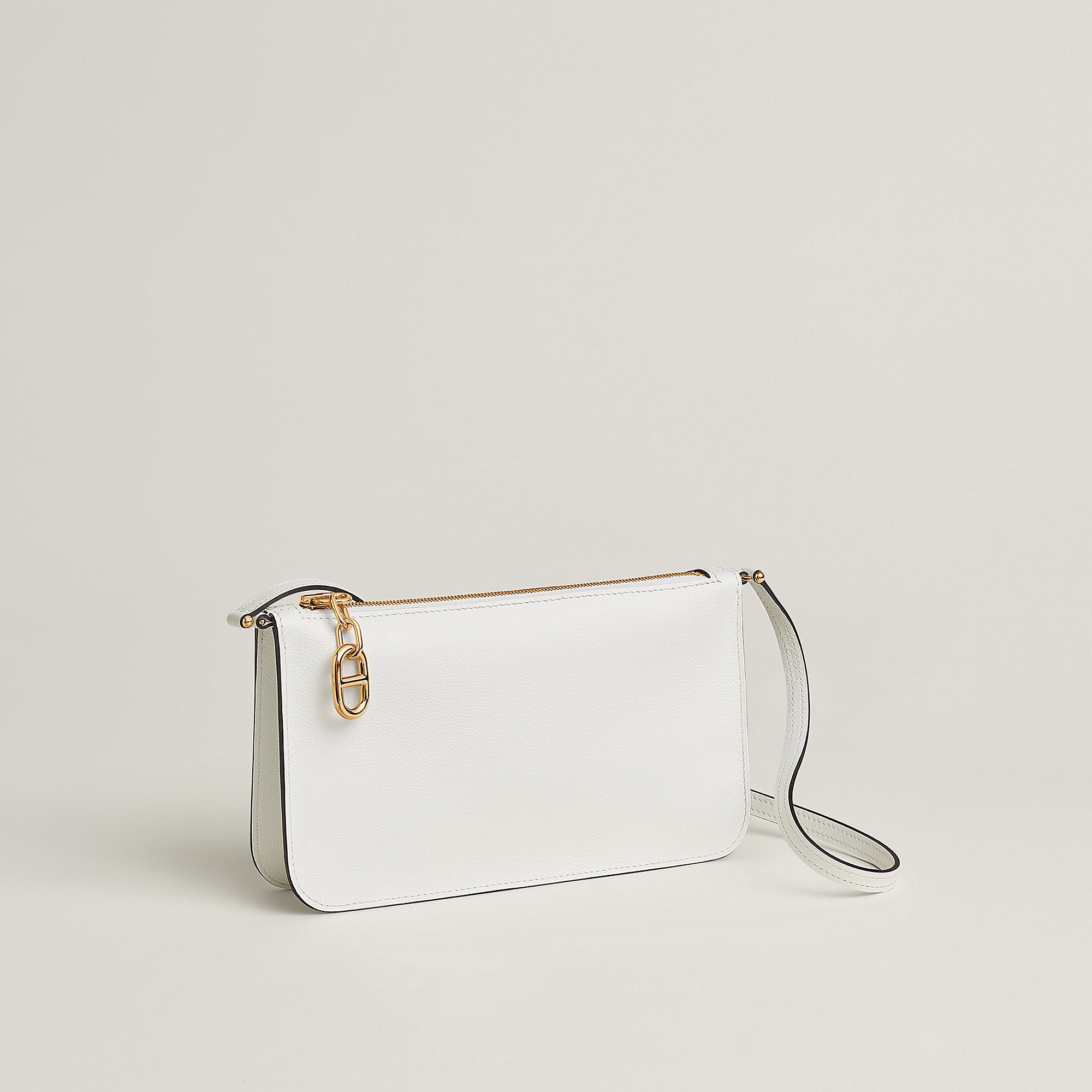  Hermes Zipengo Chaine D'Ancre To Go Pouch New White