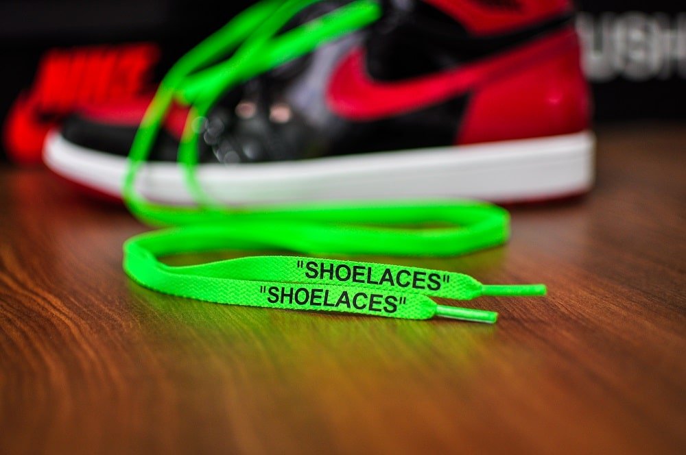 Printed Flat Laces SHOELACES - Green