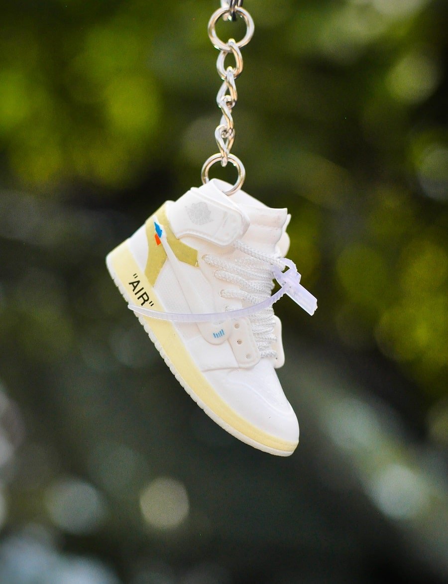 3D Sneaker Keychain AJ1 OffWhite White