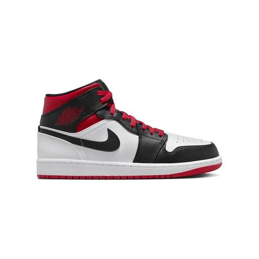 Air Jordan 1 Mid Sneakers White / Gym Red / Black Sale