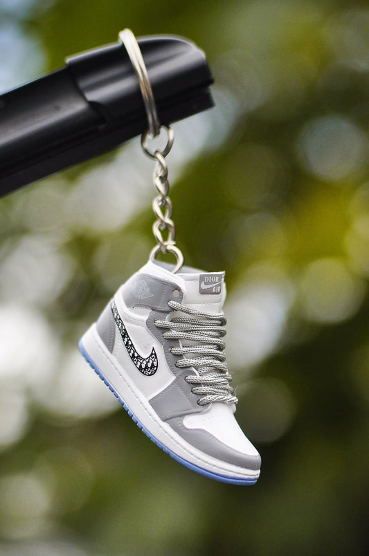 3D sneaker keychain wholesale mini shoe Air Jordan 1 X Christian Dior