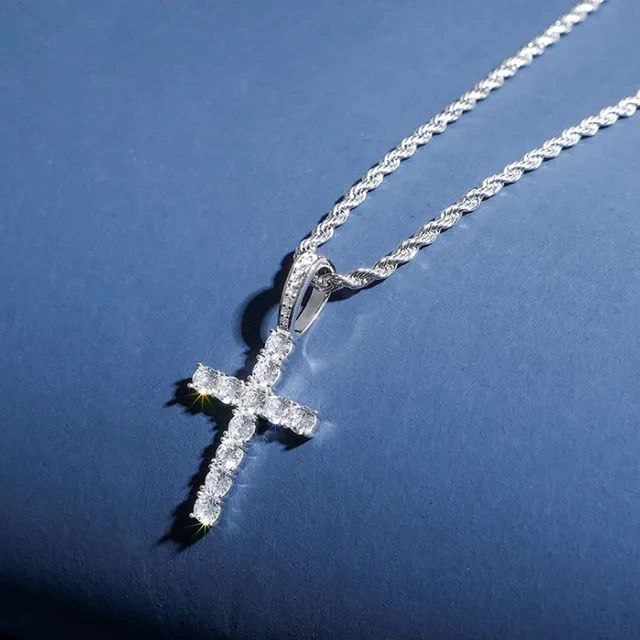 CROSS ICED OUT PENDANT