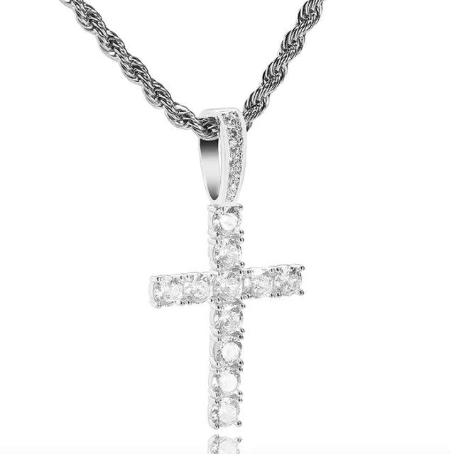 CROSS ICED OUT PENDANT