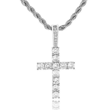 CROSS ICED OUT PENDANT