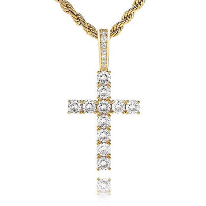 CROSS ICED OUT PENDANT