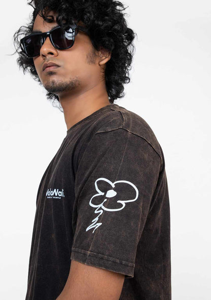 WalaWali Print with Flower Signature on Vintage Boxy Tee