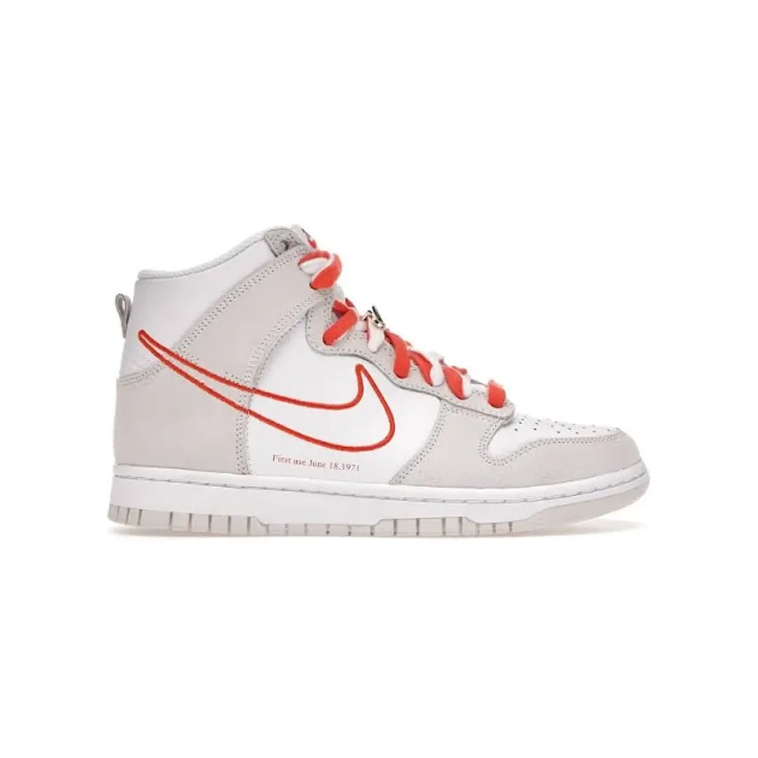 wmns dunk high first use white sail orange