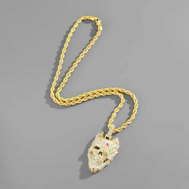 SKULL ICED OUT PENDANT