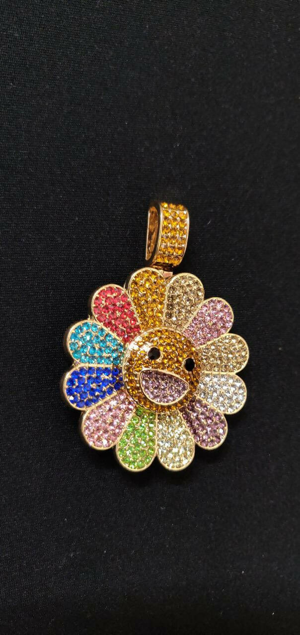 MURAKAMI FLOWER ICED OUT PENDANT (MULTI)