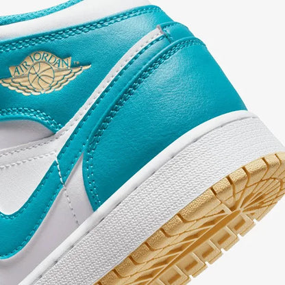Air Jordan 1 Mid Aquatone/Gold-white (GS)