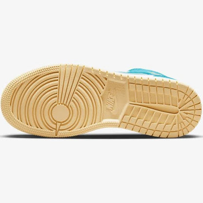 Air Jordan 1 Mid Aquatone/Gold-white (GS)