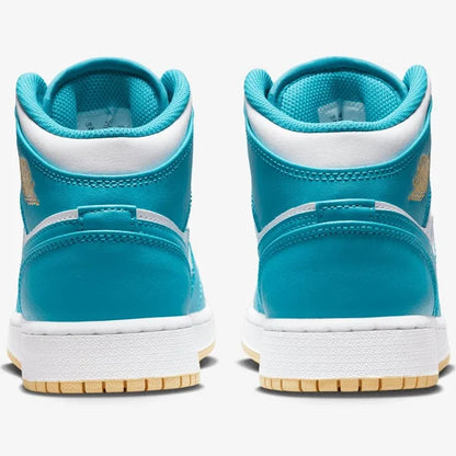 Air Jordan 1 Mid Aquatone/Gold-white (GS)